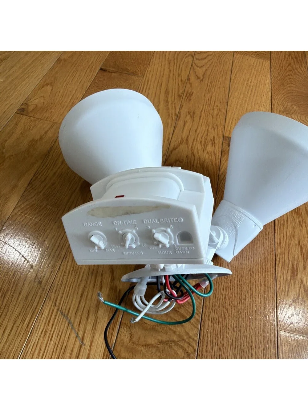 5416 Motion Sensor Security Flood Light Dual Head Outdoor White 120V 240W
